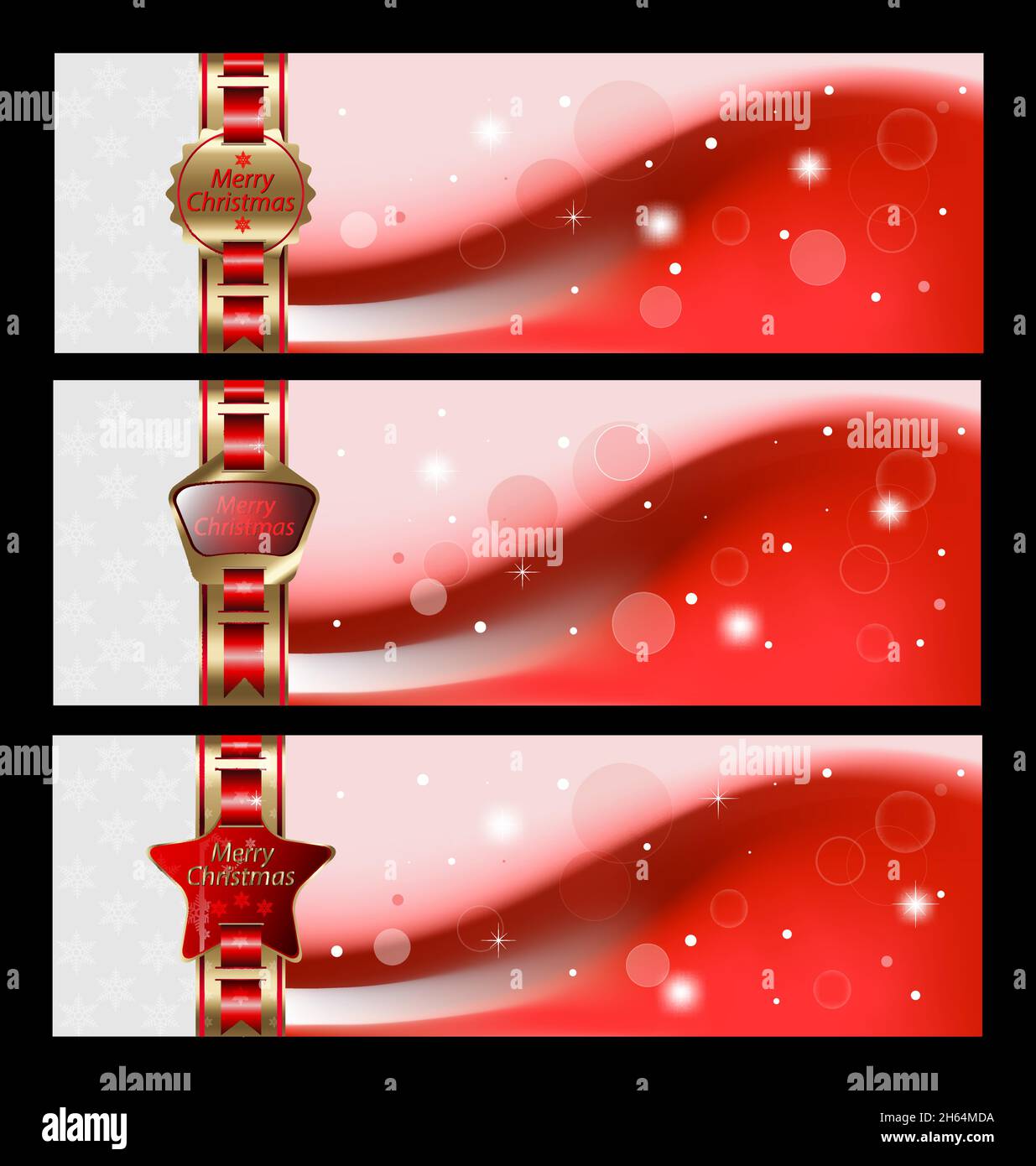 Vector Christmas banners with decoration and gold embellishment Stock Vector Image & Art - Alamy