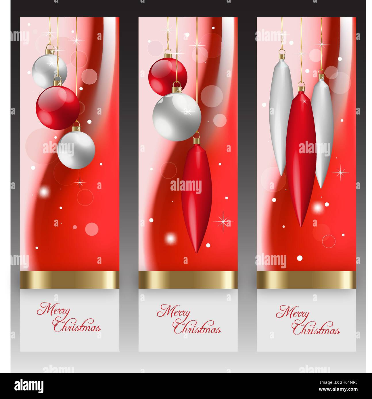Vector Christmas banners with decoration and gold embellishment Stock Vector Image & Art - Alamy