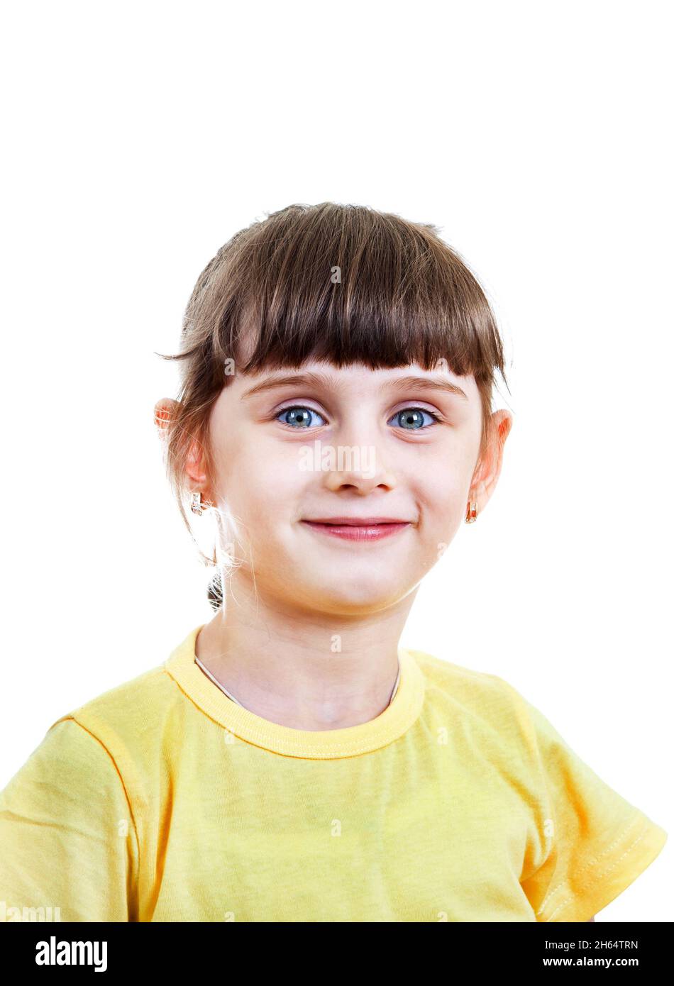 Cheerful Little Girl Portrait on the White Background Stock Photo - Alamy