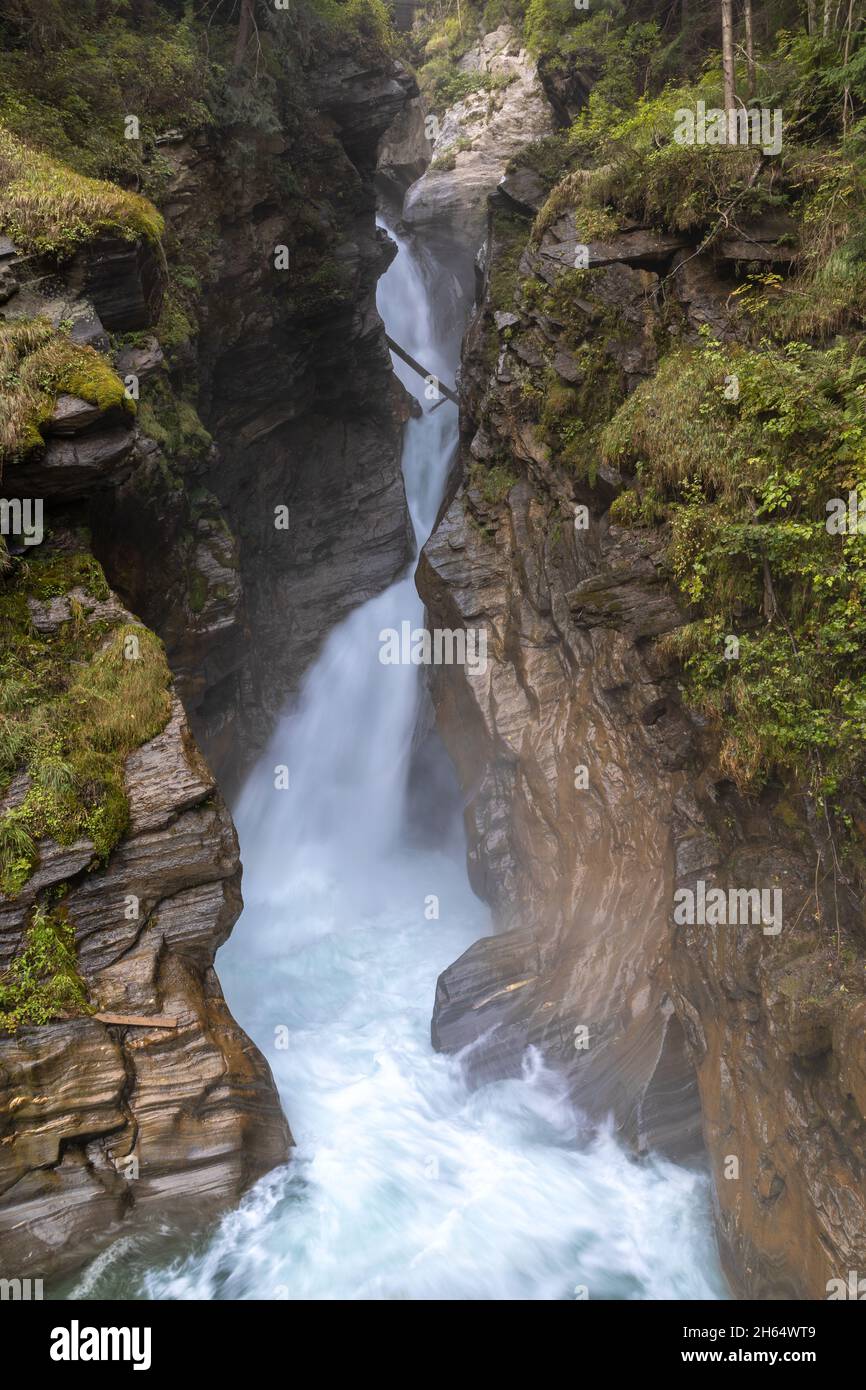 Stieber waterfall in Moos, Passeier valley, South Tyrol Stock Photo