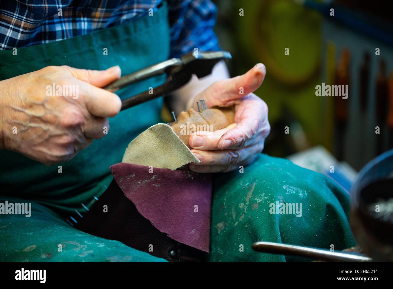 Master shoemaker producing shoes hi res stock photography and images