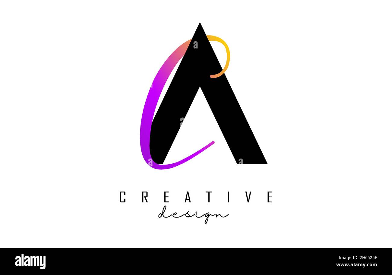 Letters AC Logo with two colors design. Letters A and C with geometric ...