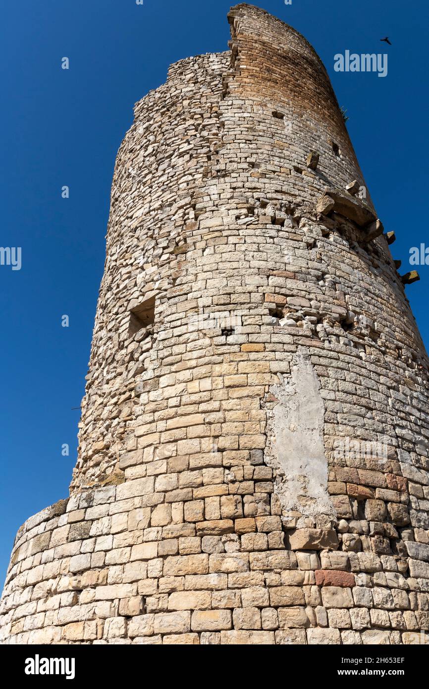 ruined castle of guimera in the province of Lleida on a sunny summer day Stock Photo