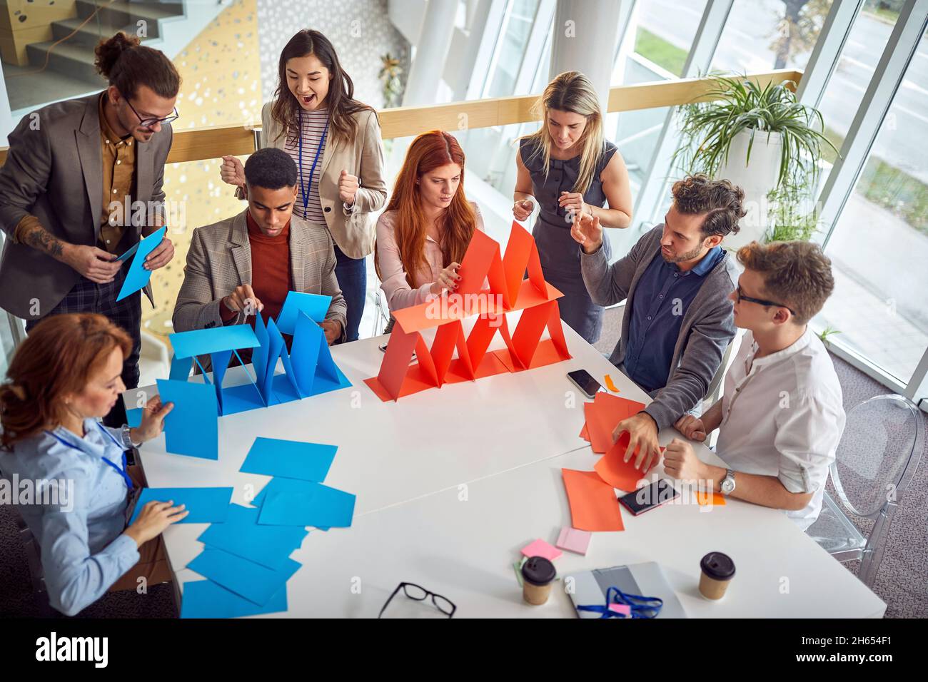 Business people having fun on work and competition together Stock Photo