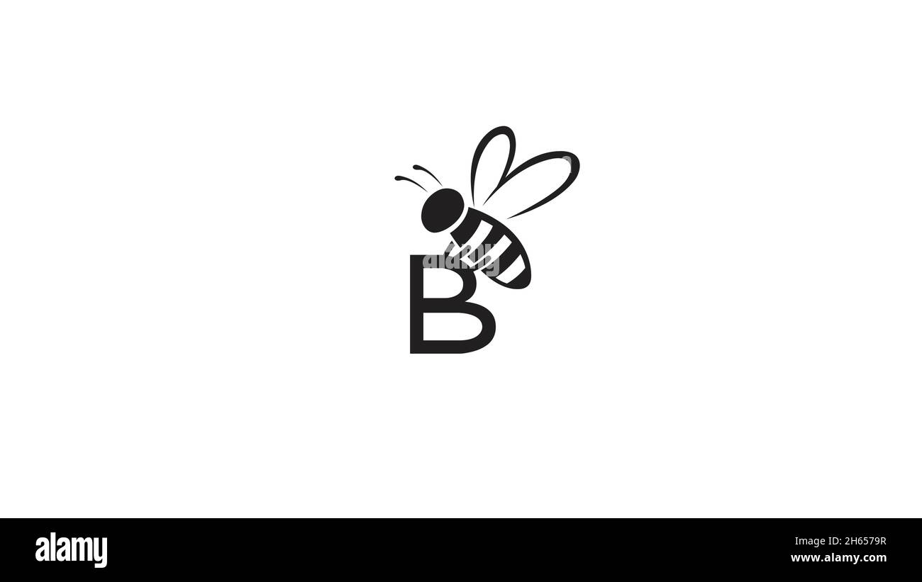 Creative Bee Insect Abstract B Letter Logo Vector Symbol Icon Design