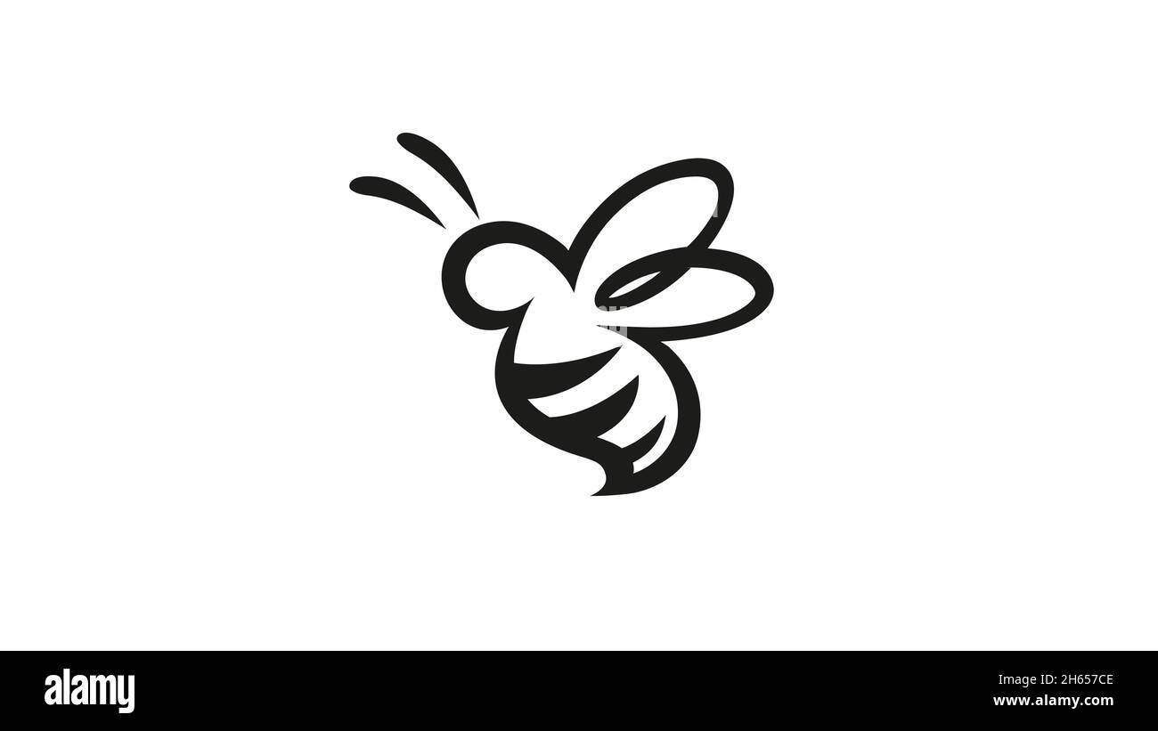 Creative Cute Fat Bee Logo Symbol Vector Symbol Icon Design Illustration Stock Vector