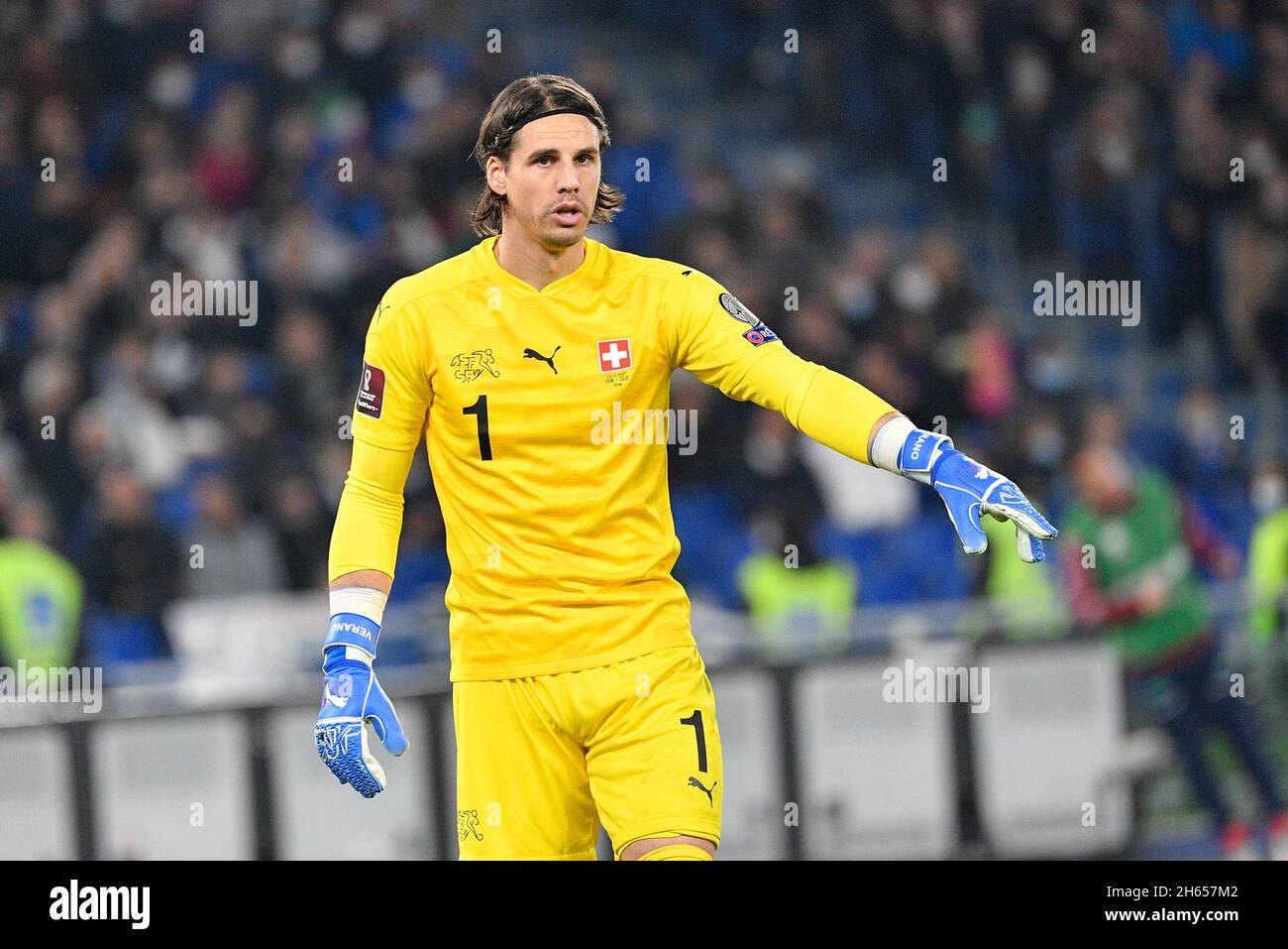 Yann Sommer (Switzerland)  during the FIFA World Cup Qatar 2022 Group C qualification football match between Italy and Switzerland at the Olimpico sta Stock Photo