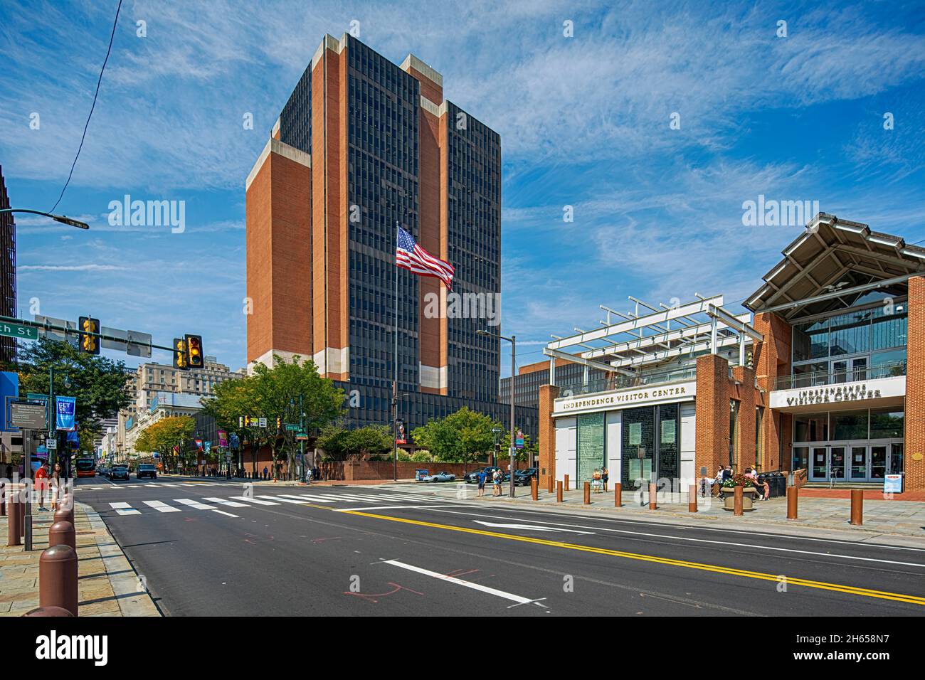 601 Market Street, United States Court of Appeals for the Third Circuit, overlooks Philadelphia's Independence Mall. Stock Photo
