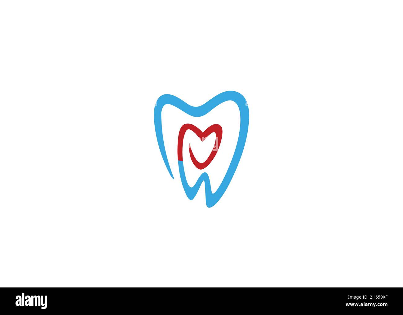 Creative Teeth Heart Inside Logo Design Vector Symbol Illustration Stock Vector