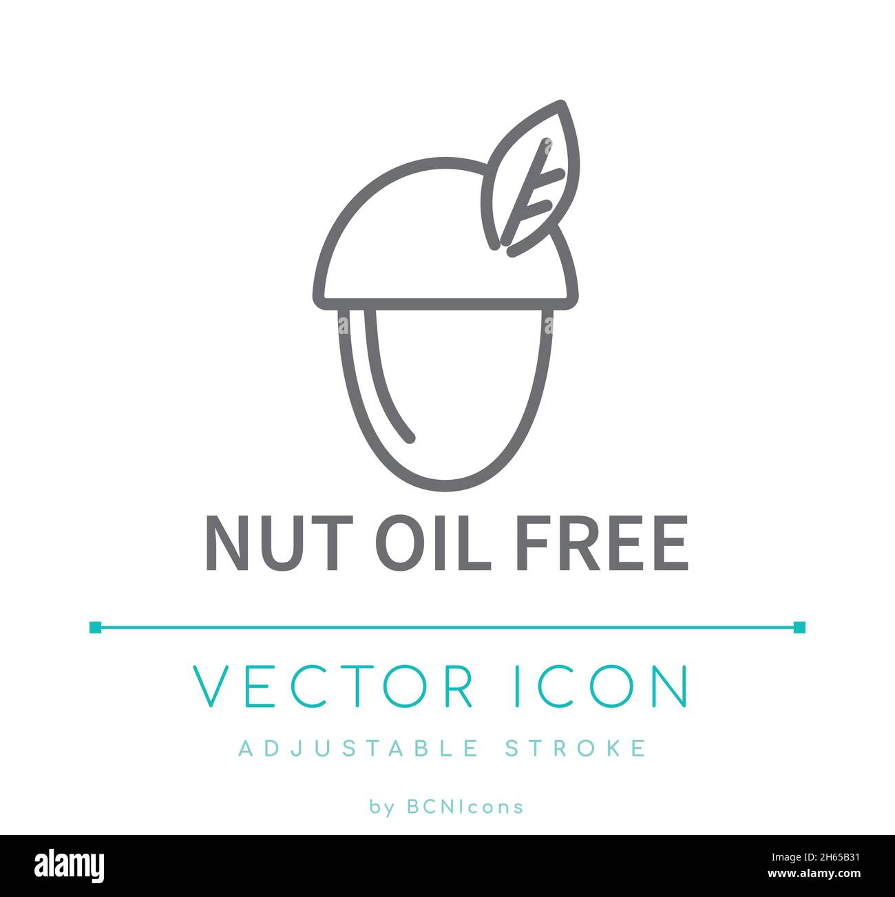 Nut OIl Free Food Allergen Vector Line Icon Stock Vector Image & Art