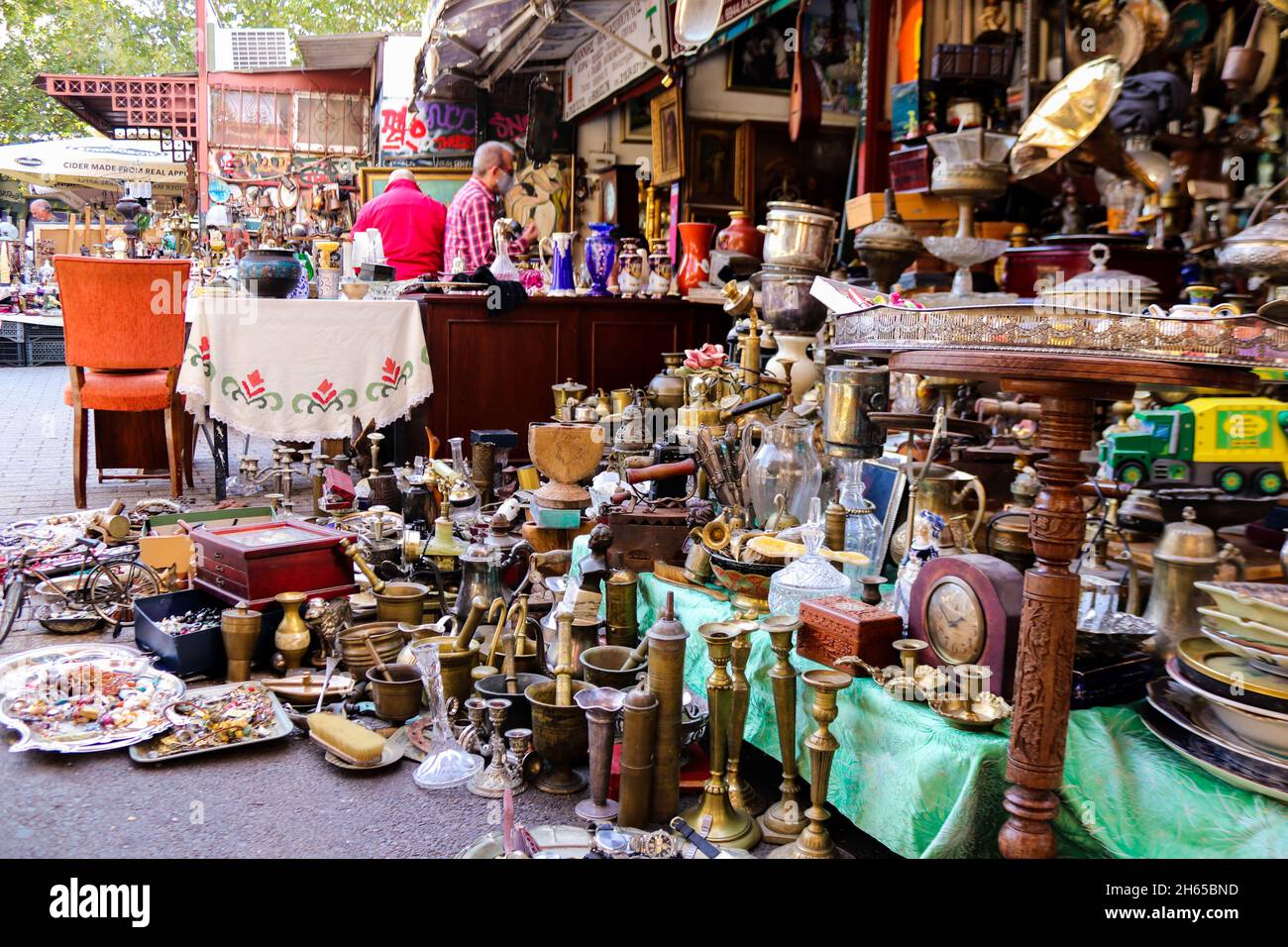 Athens, Greece - November 07, 2021 Famous Monastiraki flea market. On ...