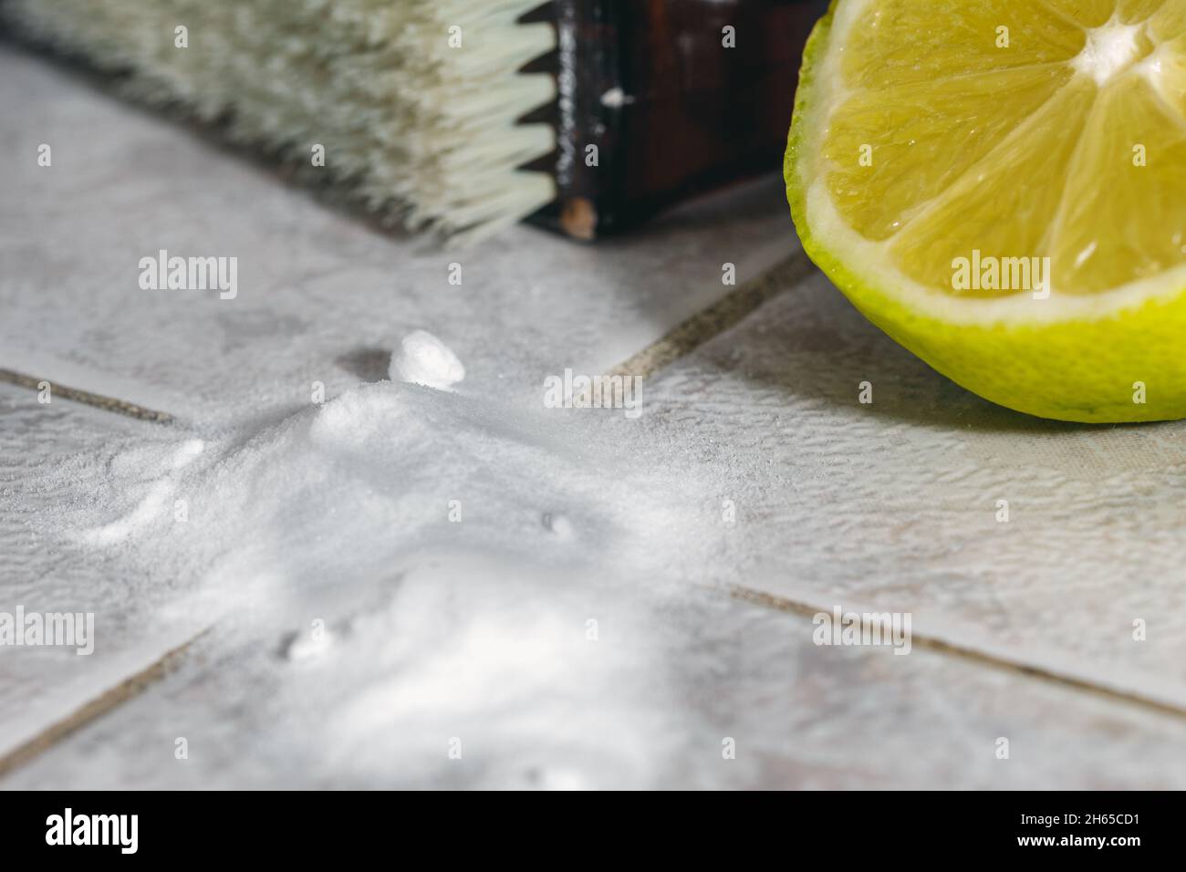 Cleaning the tile joints Stock Photo Alamy