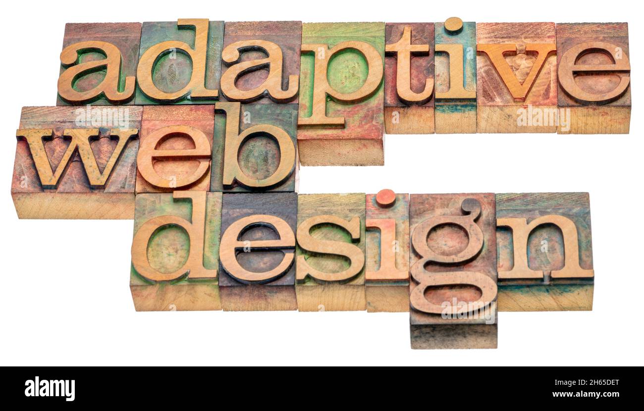 adaptive web design - website development concept - isolated text in ...