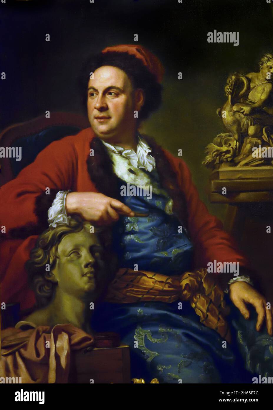 Portrait of Francesco Ladatte 1744  by Charles André van Loo -  Carle van Loo 1705 -1765 France French Stock Photo