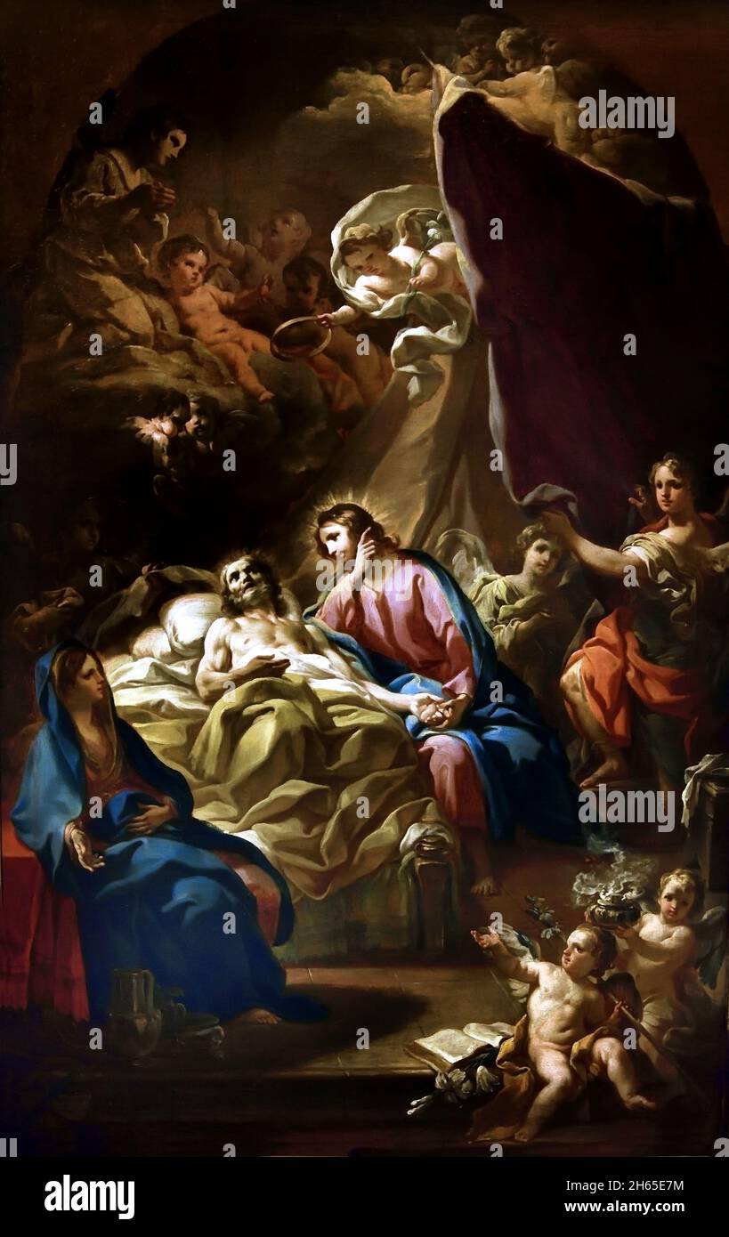 he death of St. Joseph 1735 - 1738 by Giaquinto Corrado, 1703-1765, Italy, Italian, Stock Photo