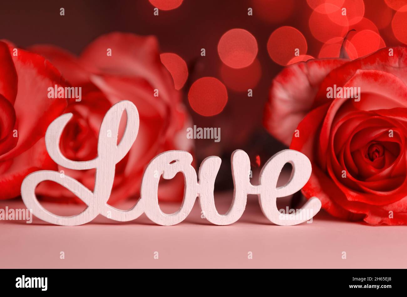 Red Rose Wooden Letter Word Lv Stock Photo 776229517