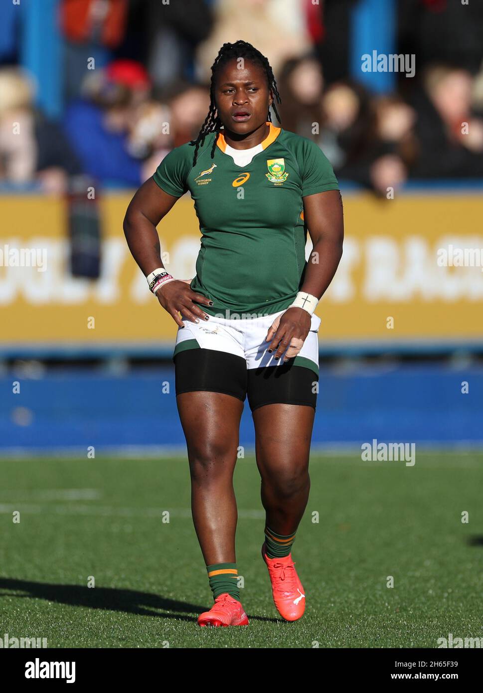 South Africa's Zintle Mpupha during the Autumn International match at Cardiff Arms park, Cardiff. Picture date: Saturday November 13, 2021. See PA story RUGBYU Wales Women. Photo credit should read: Bradley Collyer/PA Wire. RESTRICTIONS: Use subject to restrictions. Editorial use only, no commercial use without prior consent from rights holder. Stock Photo