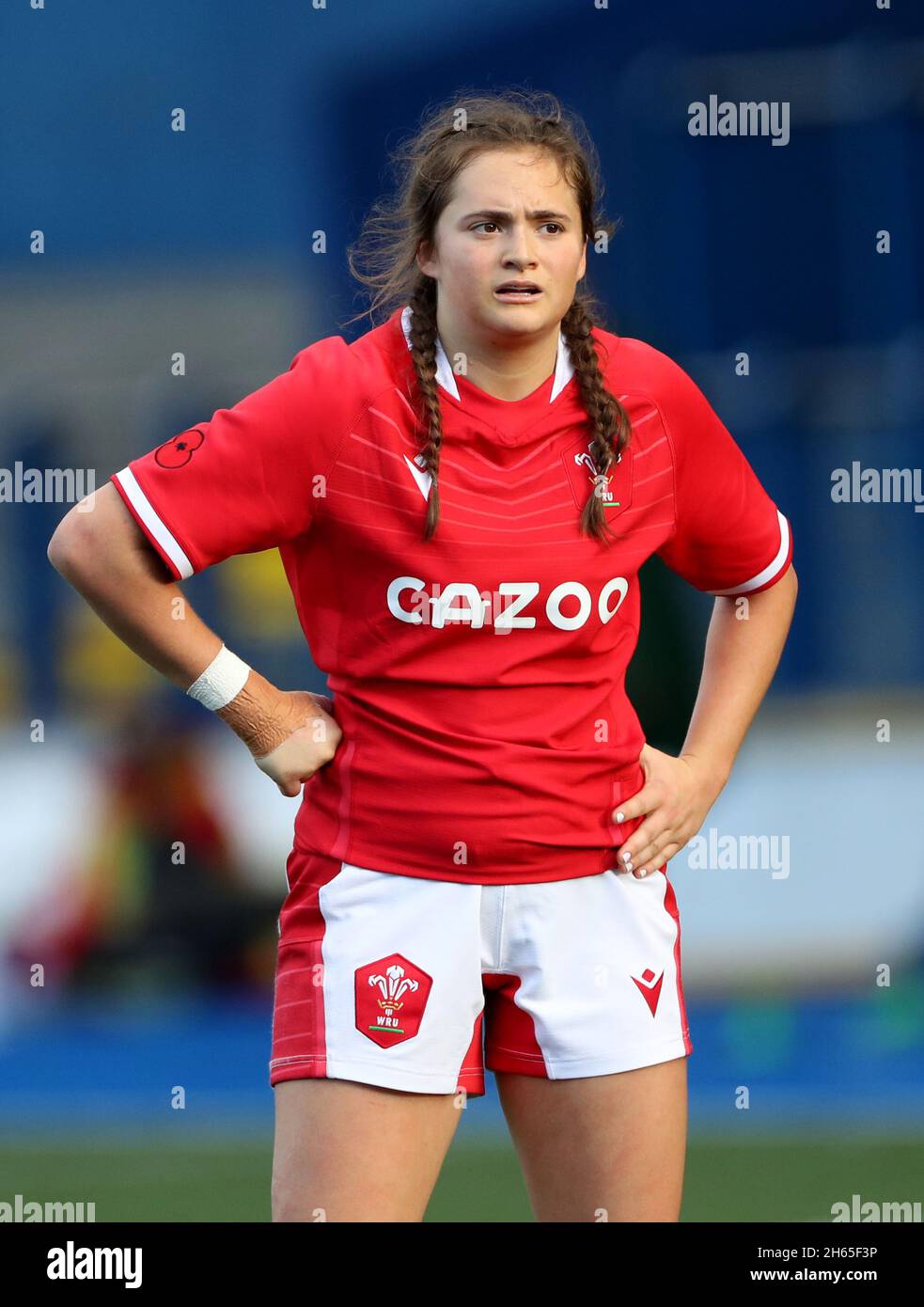 Wales' Caitlin Lewis during the Autumn International match at Cardiff Arms park, Cardiff. Picture date: Saturday November 13, 2021. See PA story RUGBYU Wales Women. Photo credit should read: Bradley Collyer/PA Wire. RESTRICTIONS: Use subject to restrictions. Editorial use only, no commercial use without prior consent from rights holder. Stock Photo