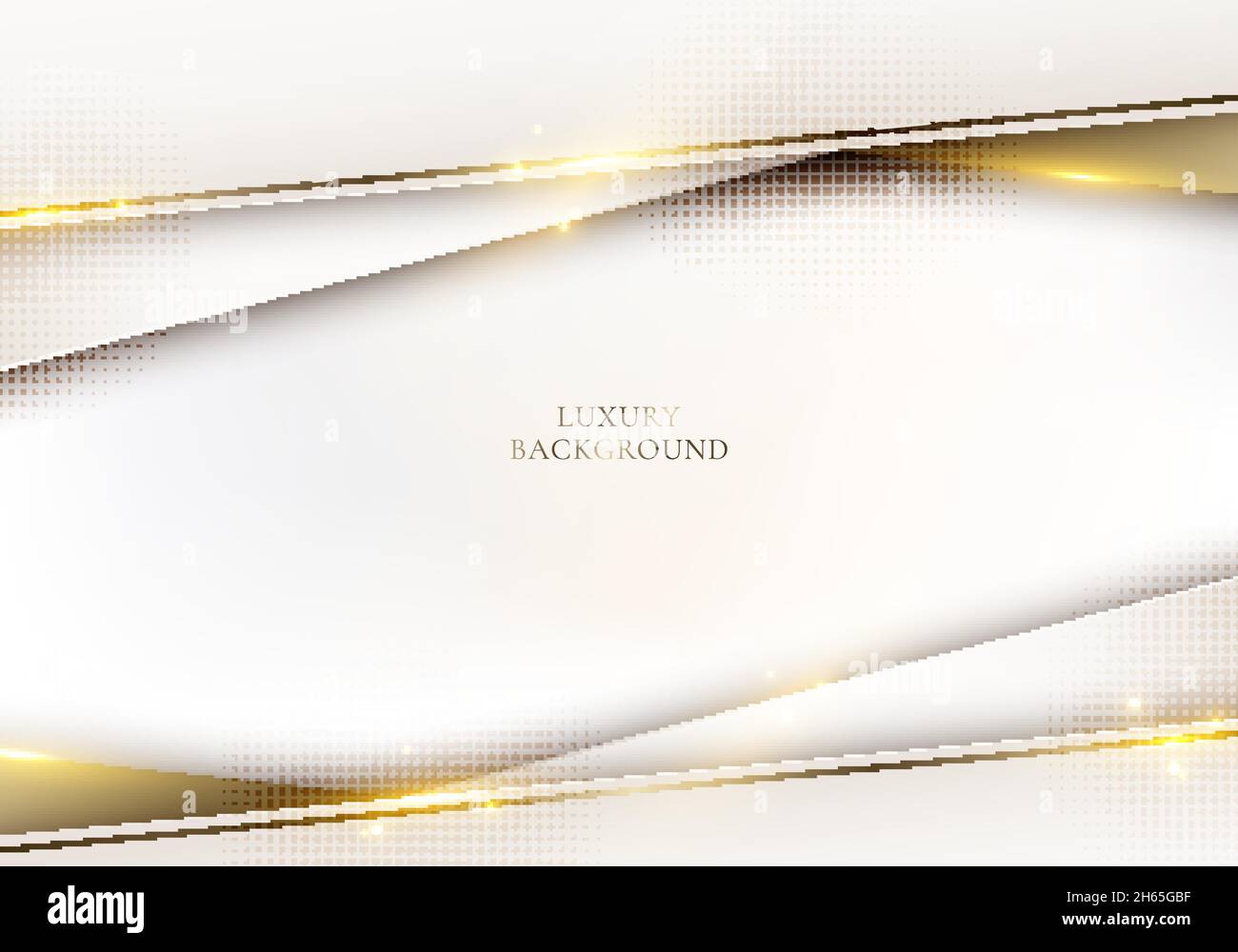 3D modern luxury template design white stripes and golden glitter line ...