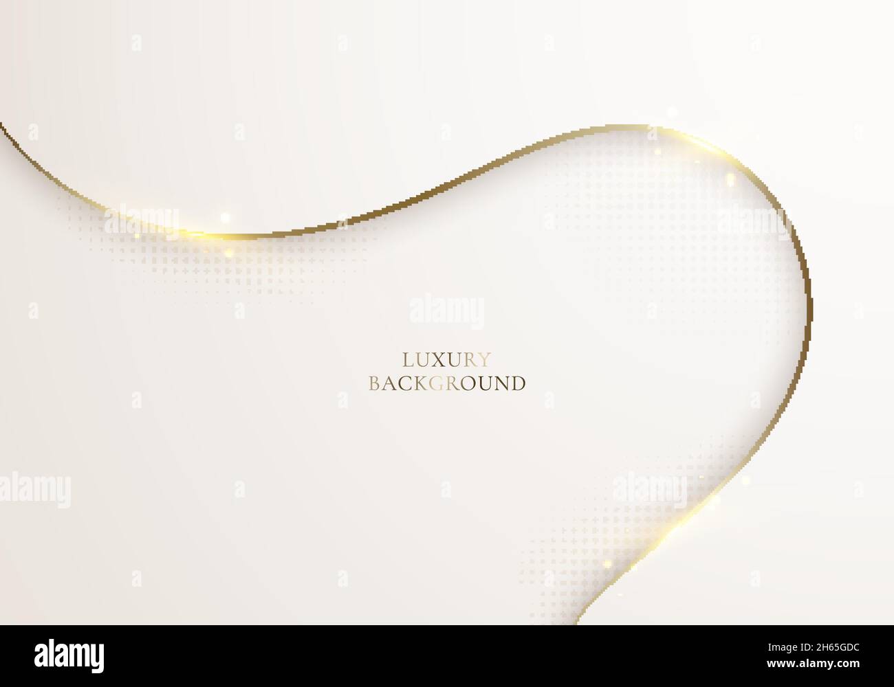 3D modern luxury template design white wave stripes and golden glitter ...