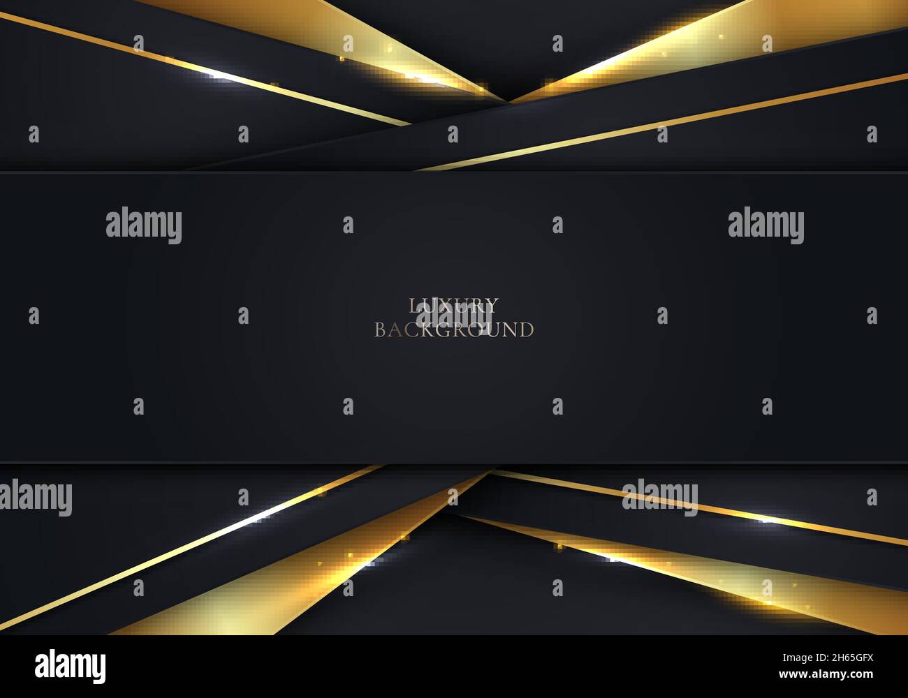 3D modern luxury template design black stripes and golden glitter line ...