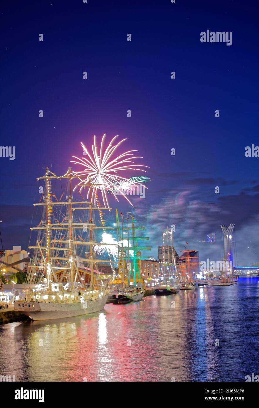 France, Seine-Maritime (76), Rouen, Armada 2019, fireworks Stock Photo