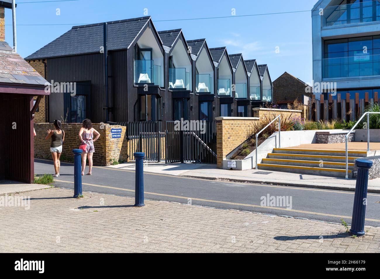 Residential apartments, Whitstable Bay Stock Photo Alamy