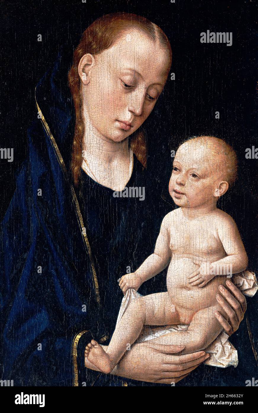 Madonna and Child by the early Netherlandish painter, Dieric Bouts (c. 1415-1475), oil on panel, c. 1465 Stock Photo