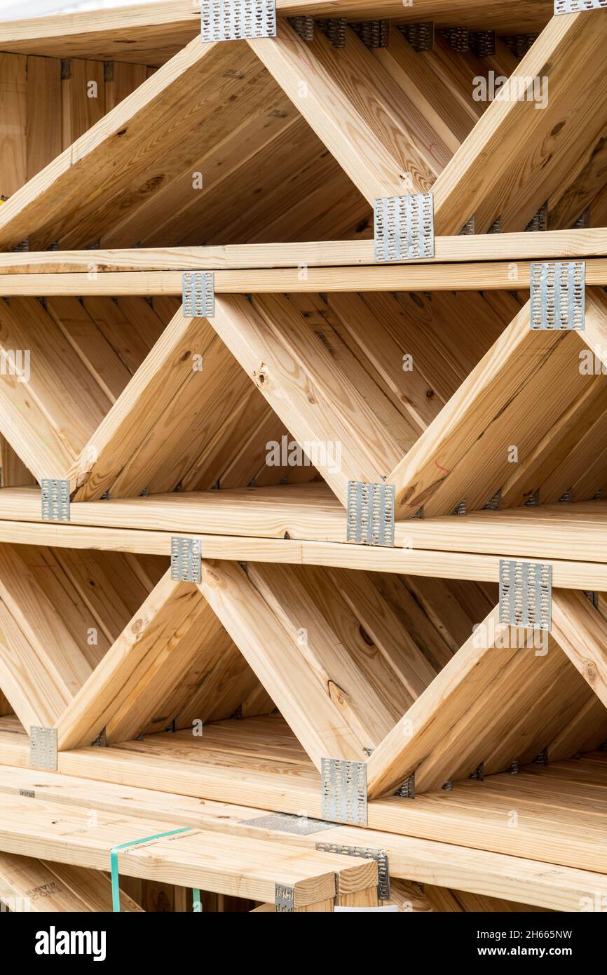 Prefab Wood Building Components Stock Photo Alamy