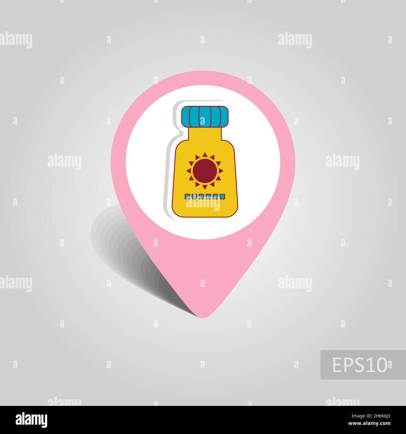 Sunscreen vector pin map icon. Beach Map pointer. Summer Map markers ...