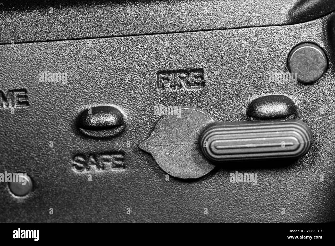 Safety switch on AR15 Stock Photo
