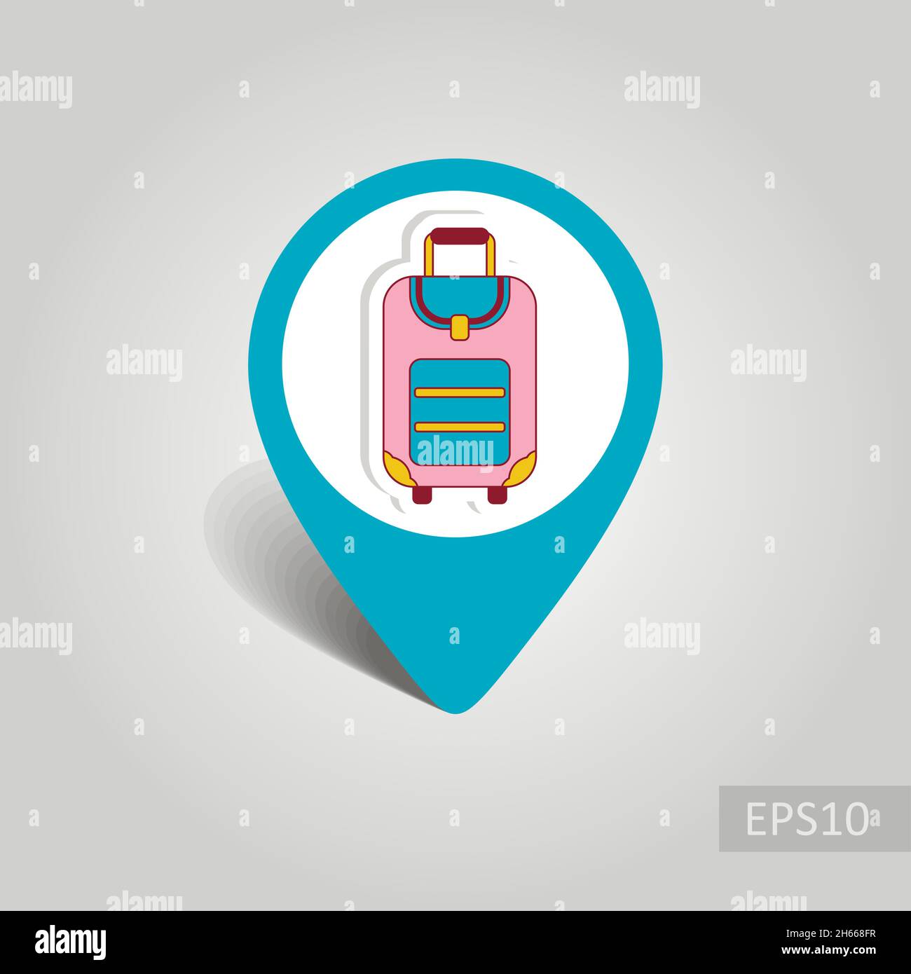 Baggage vector pin map icon. Travel Map pointer. Summer Map markers ...