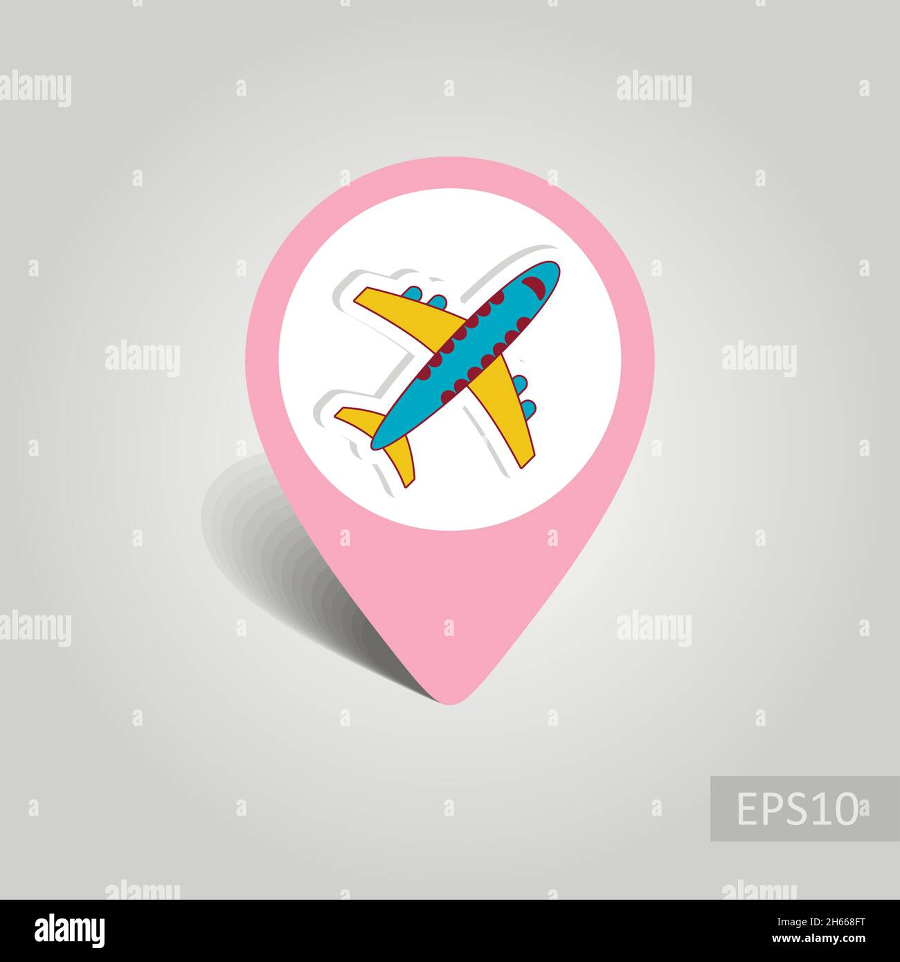 Aircraft vector pin map icon. Travel Map pointer. Summer Map markers ...