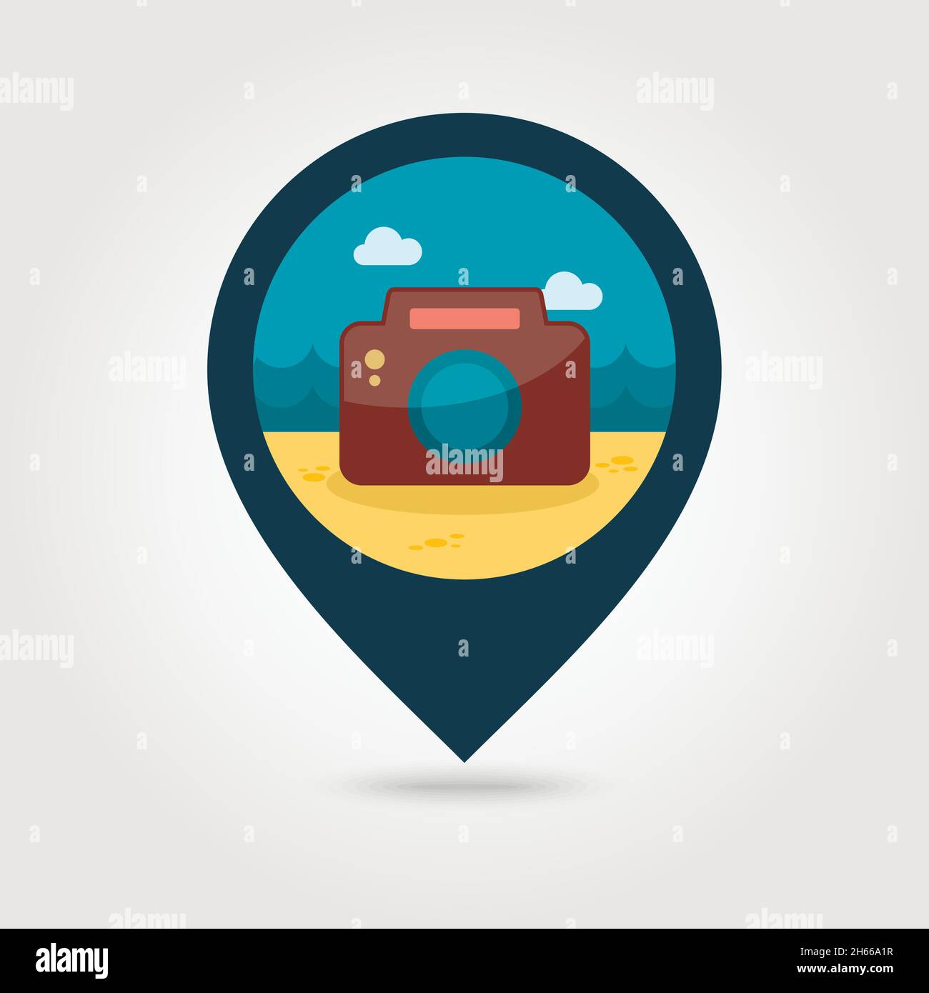 Photo Camera vector pin map icon. Beach Map pointer. Summer Map markers.  Summertime. Vacation, eps 10 Stock Vector Image & Art - Alamy