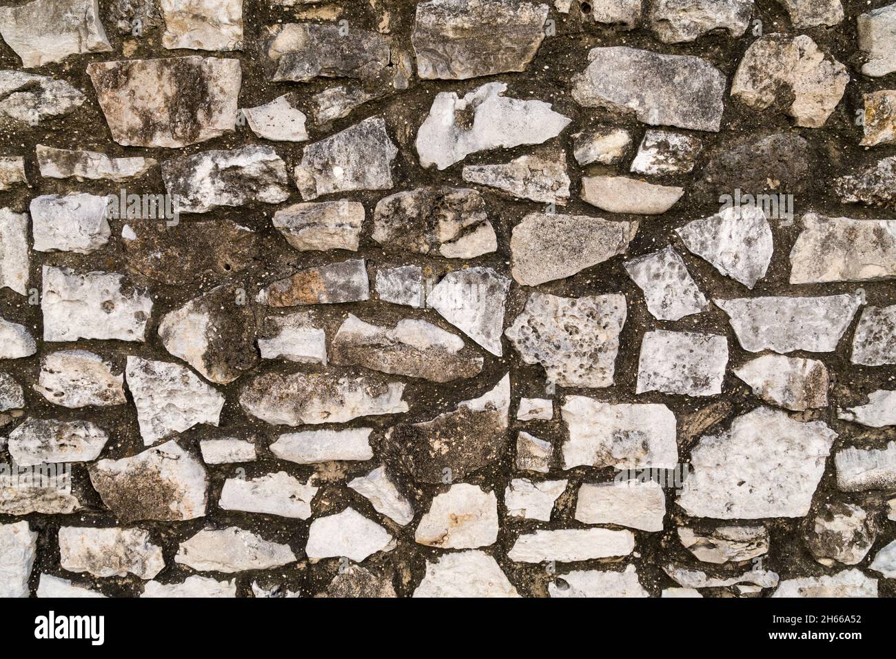 Stone wall at the Alamo, San Antonio Texas Stock Photo