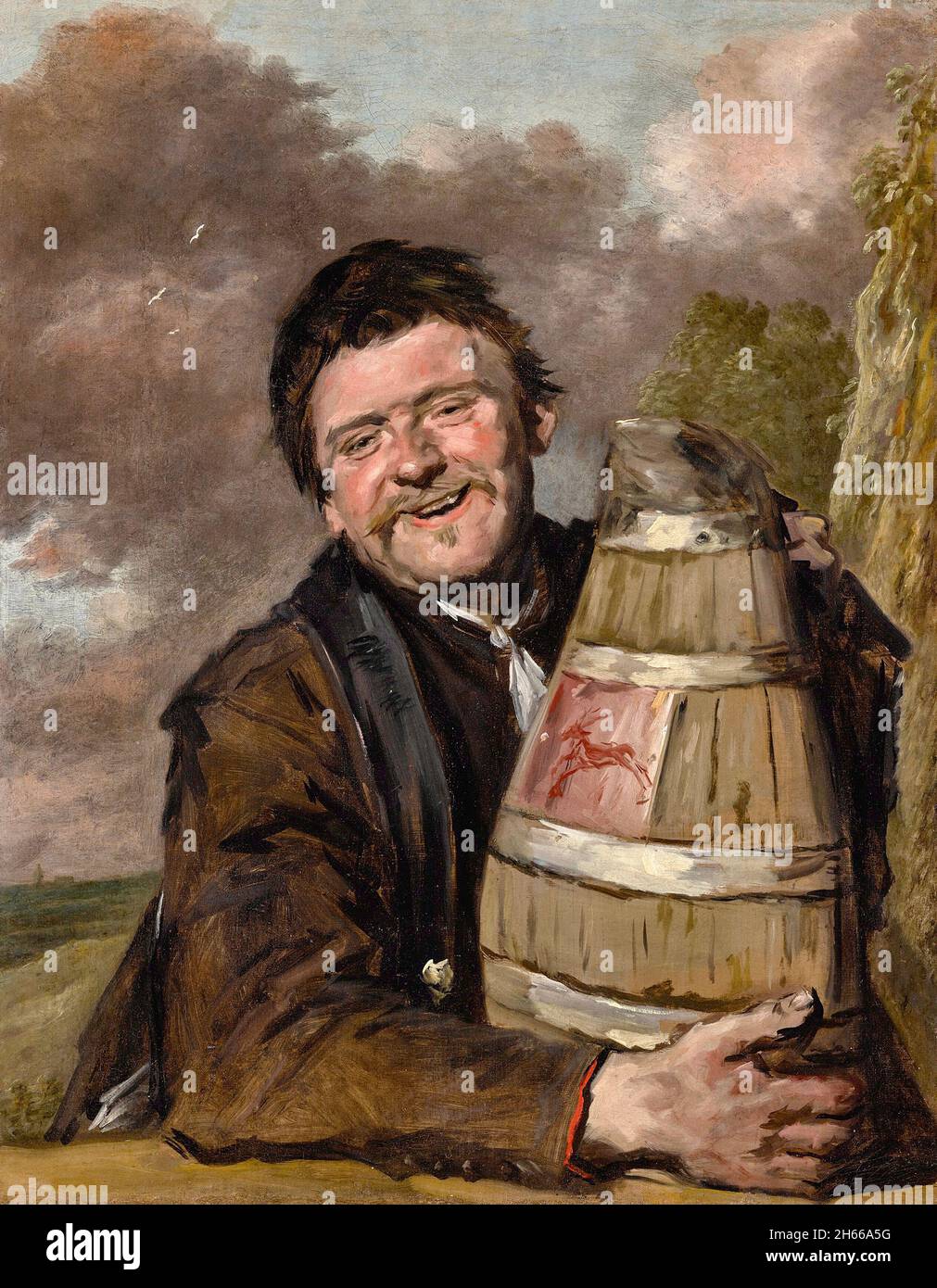 Frans Hals artwork - Portrait of a Fisherman - 1630 - Man with a Beer Jug Stock Photo
