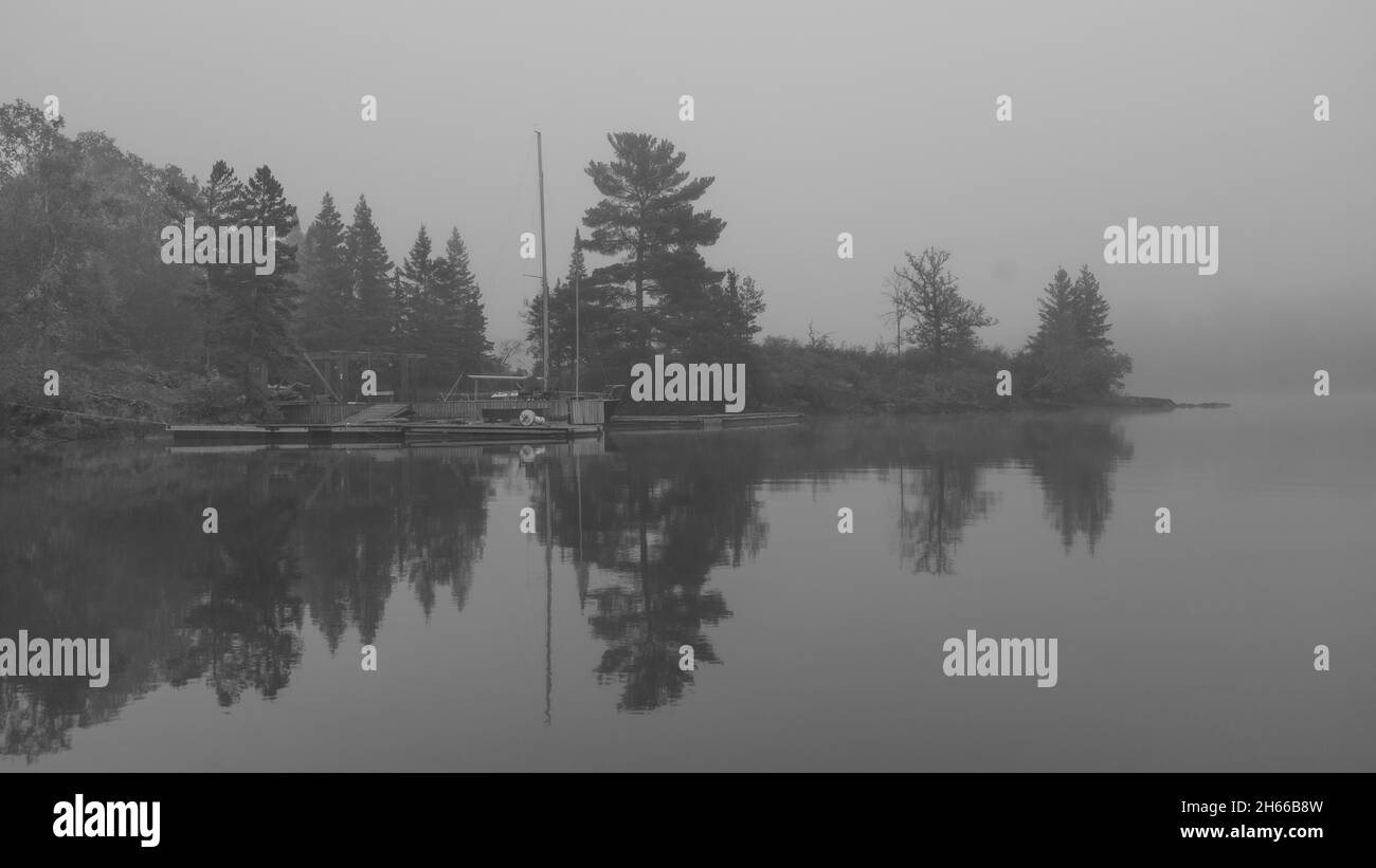 Foggy mountain woods Black and White Stock Photos & Images - Alamy