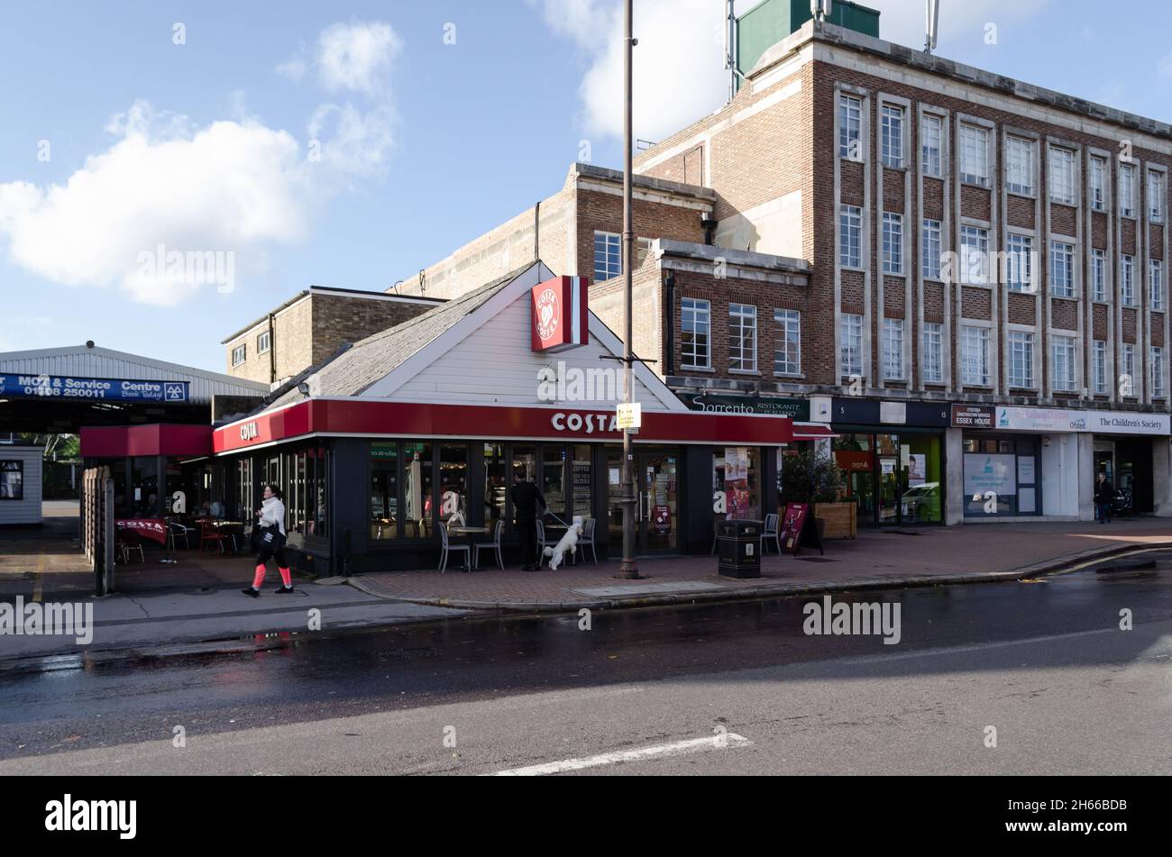 The Costa Coffee Restaurant Along Station Road In Upminster, East London, UK Stock Photo