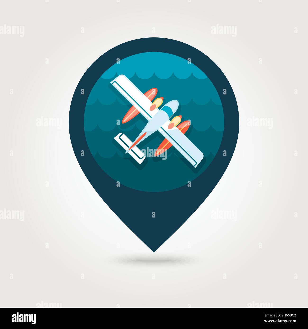 Hydroplane vector pin map icon. Travel Map pointer. Summer Map markers ...