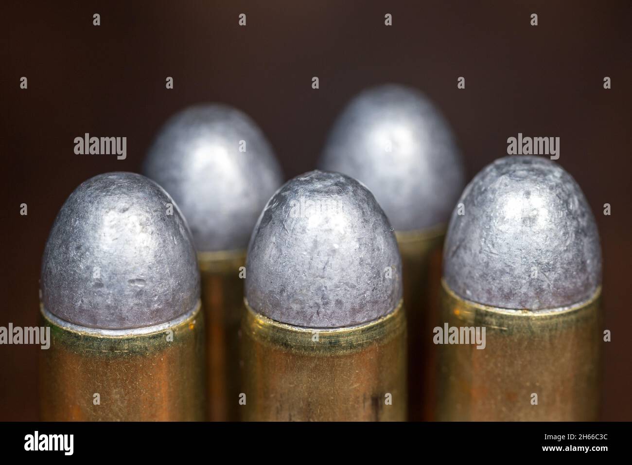 Lead Cast Bullets Stock Photo