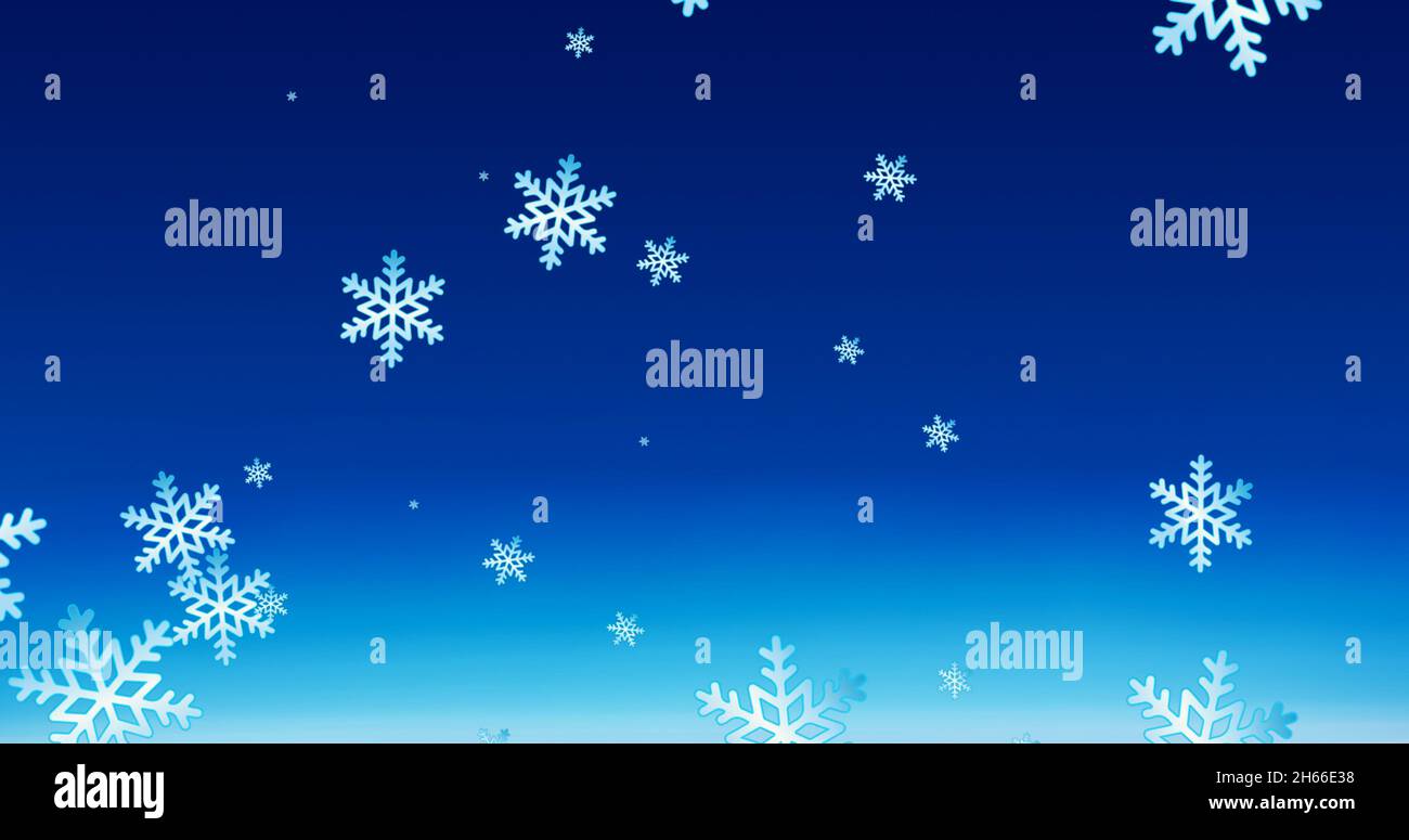 Blue christmas background falling snowflakes hi-res stock photography ...
