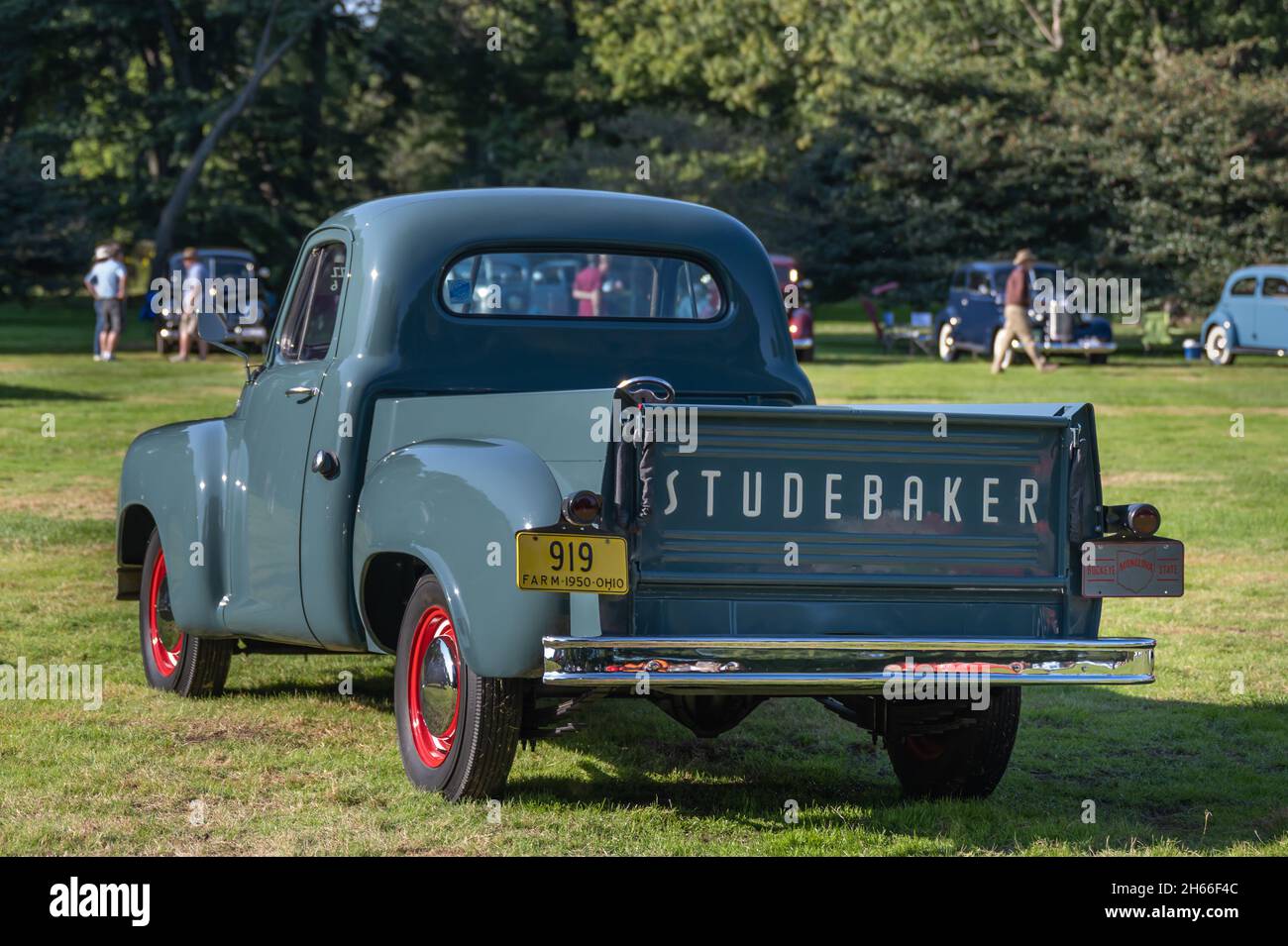 GROSSE POINTE SHORES, MI/USA - SEPTEMBER 19, 2021: A 1950 Studebaker 2R5 pickup truck, EyesOn Design car show, near Detroit, Michigan. Stock Photo
