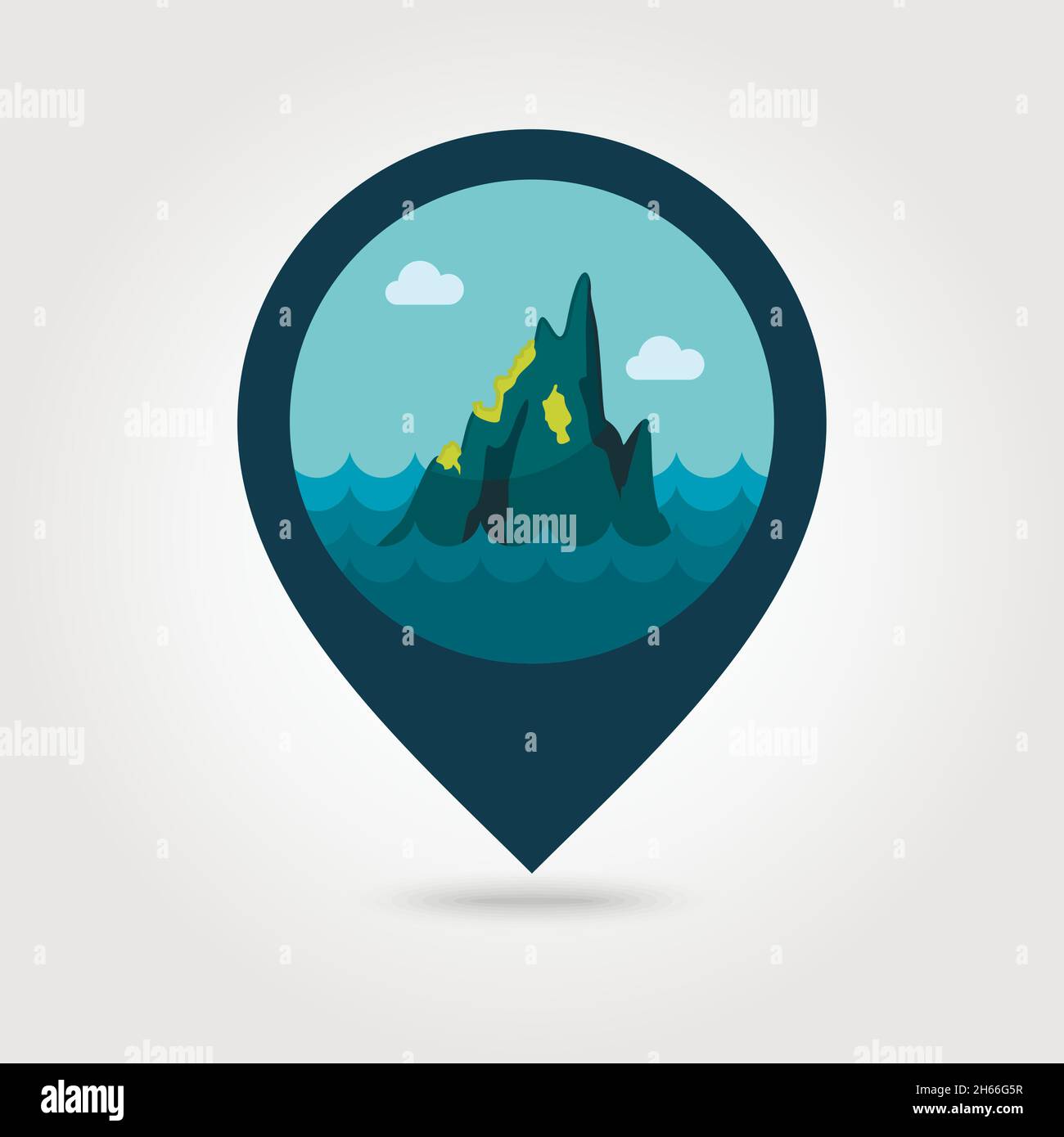 Rocks in the sea vector pin map icon. Travel Map pointer. Summer Map ...