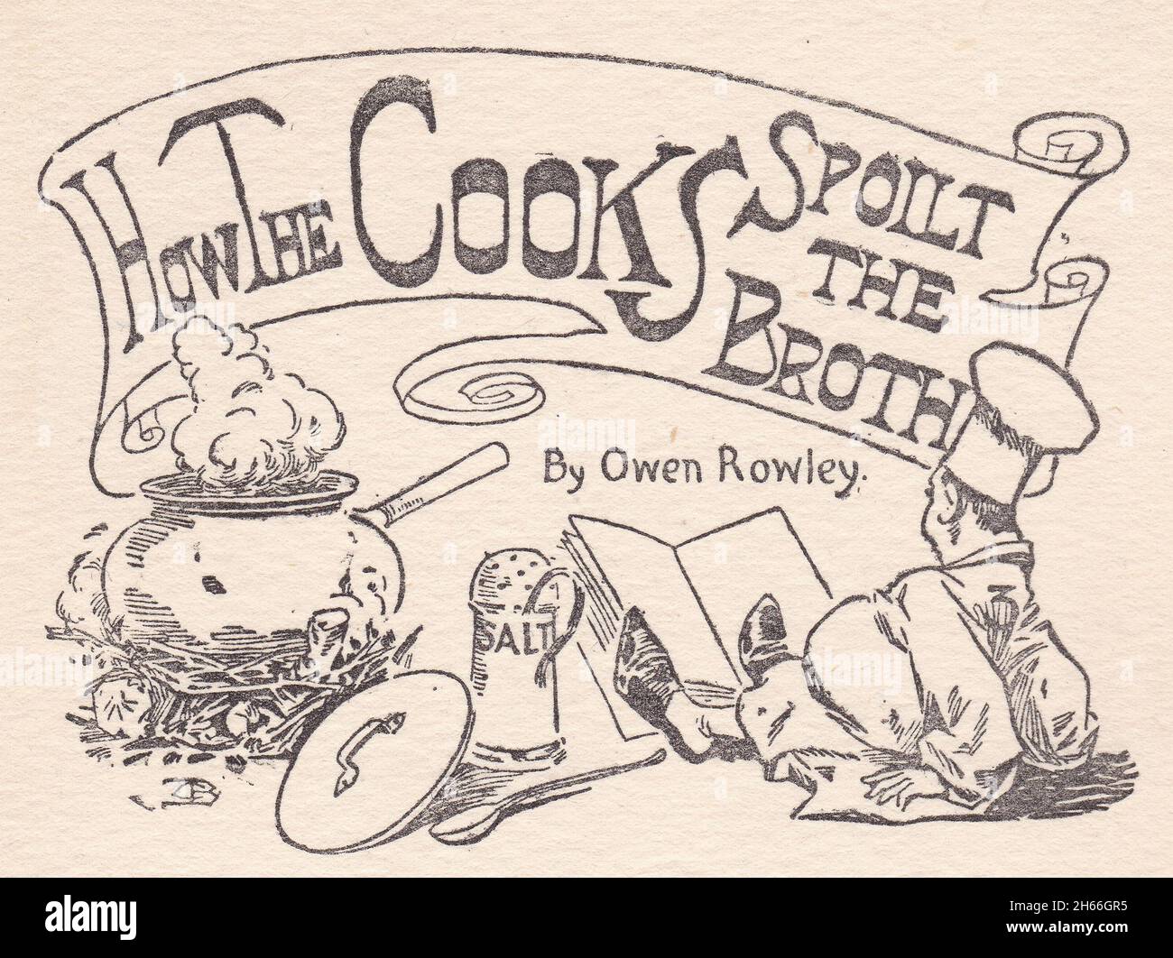 Daily Express Children's Annual 1930s - Story Illustration 'How the cooks spoilt the broth' Stock Photo