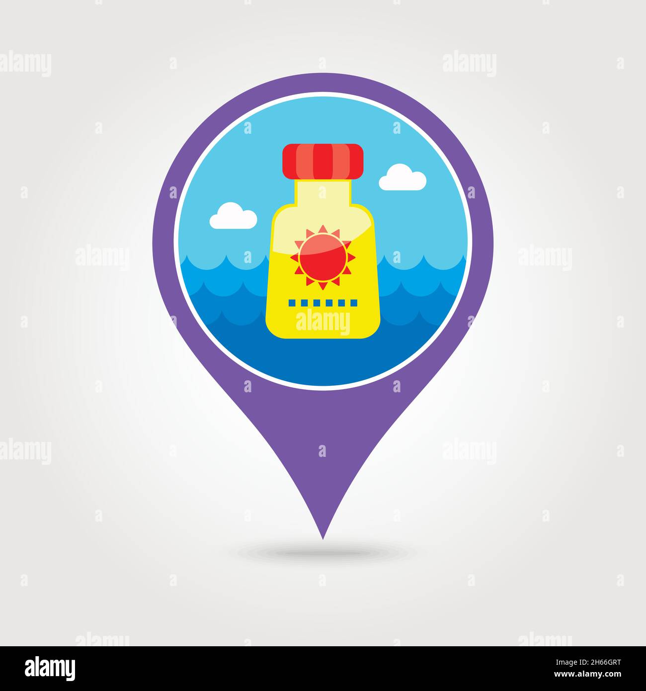 Sunscreen vector pin map icon. Beach Map pointer. Summer Map markers ...