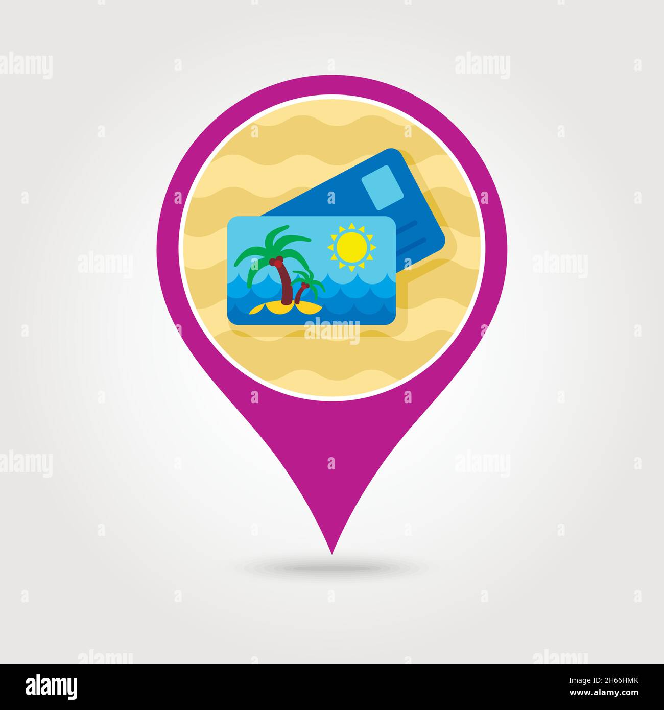 Card with palm vector pin map icon. Beach Map pointer. Summer Map ...