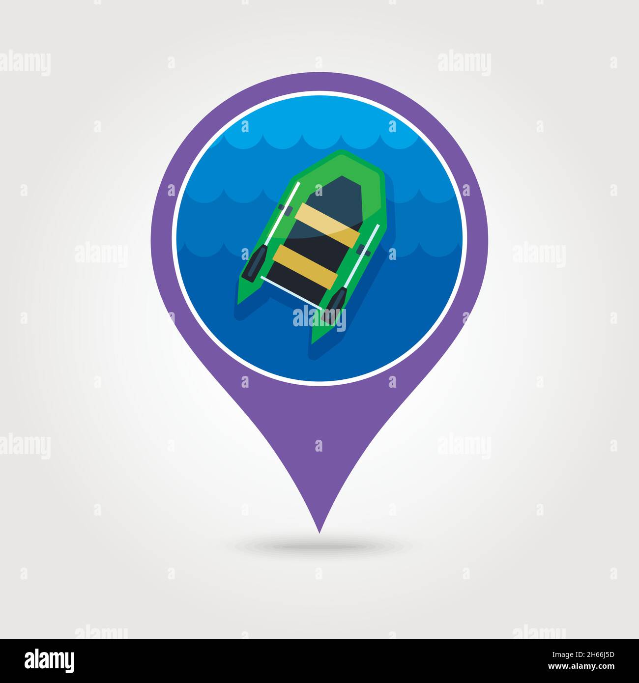 Inflatable boat vector pin map icon. Beach Map pointer. Summer Map ...