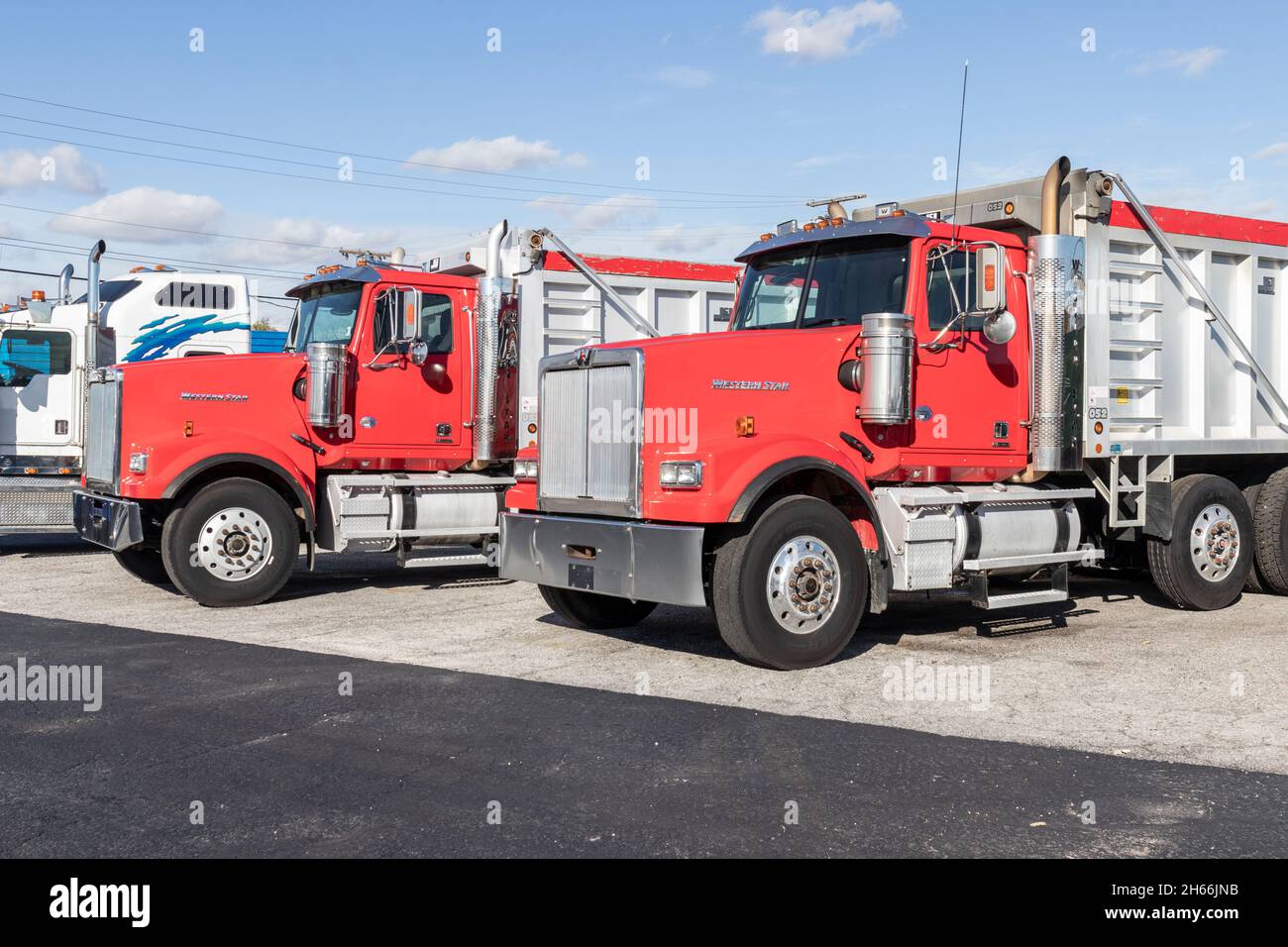 Ft. Wayne - Circa November 2021: Western Star heavy duty 4900 Dump Truck. Western Star is owned by Daimler Trucks North America. Stock Photo
