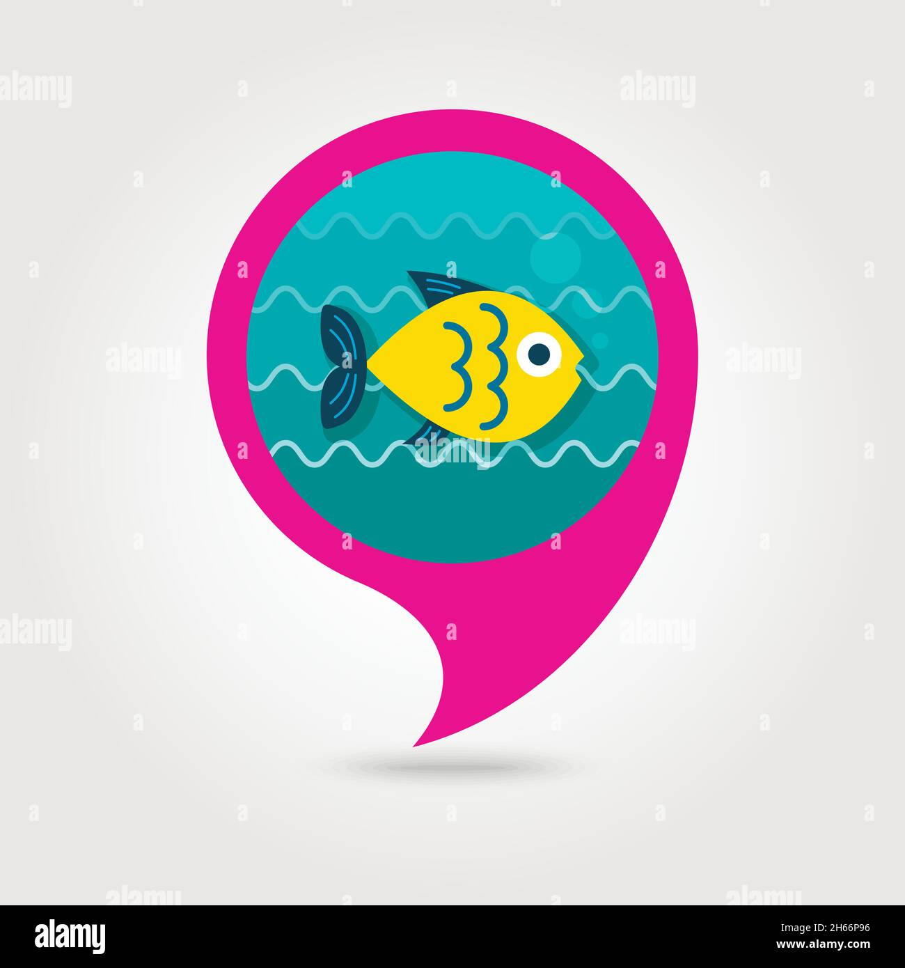 Fish vector pin map icon. Beach Map pointer. Summer Map markers ...