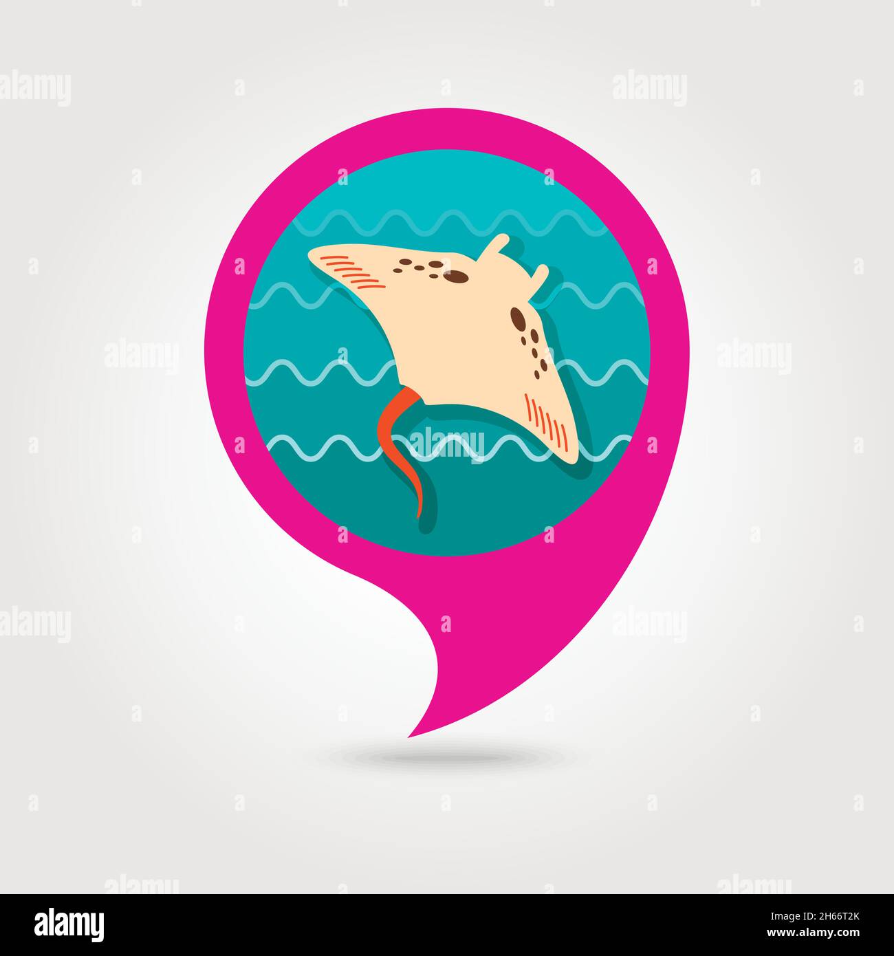 Ramp fish vector pin map icon. Beach Map pointer. Summer Map markers ...